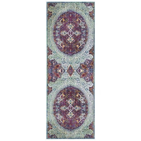 Safavieh Sutton Power Loomed Runner Area Rug, Purple and Turquoise - 3 x 12 ft. SUT401A-312
